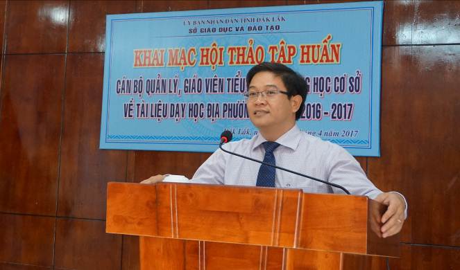 Ông Thái Văn Tài - Phó Giám đốc Sở GDĐT phát biểu khai mạc
