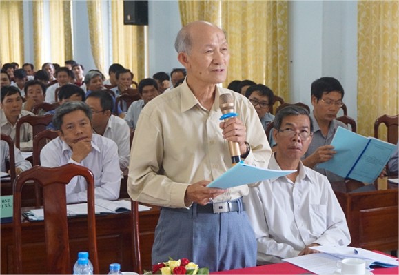 Ông Hà Ngọc Đào, Chủ tịch Hội Khuyến học tỉnh phát biểu
